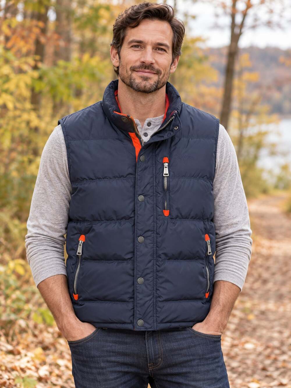 Orvis Classic Collection Puffer Vest Navy Blue Medium